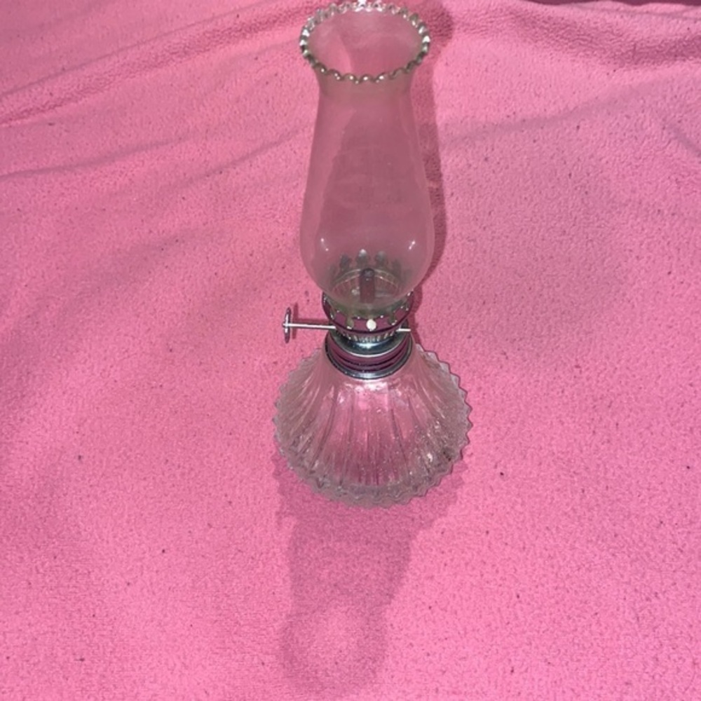 Old antique Crystal torch flame light hard to read the bottom is the maker